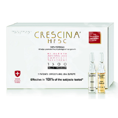 Tratament complet de crestere si combatere a caderii parului Crescina HFSC 1300 Woman, 10+10 fiole, Labo