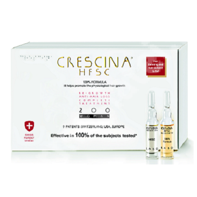 Tratament complet de crestere si combatere a caderii parului Crescina HFSC 200 Woman, 10 + 10 fiole, Labo