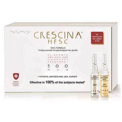 Tratament complet de crestere si combatere a caderii parului Crescina HFSC 500 Man, 10 + 10 fiole, Labo