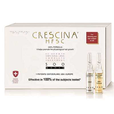 Tratament complet de crestere si combatere a caderii parului Crescina HFSC 500 Woman, 10+10 fiole, Labo