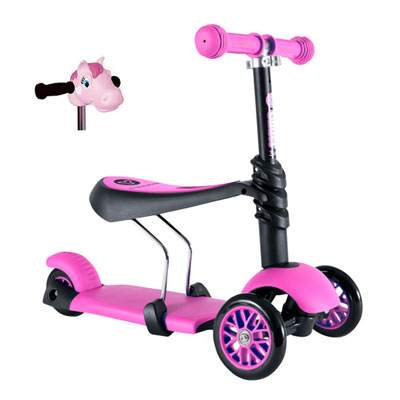 Trotineta 3in1 Glider Pink + Pony, +2 ani, YG31P, Ybike