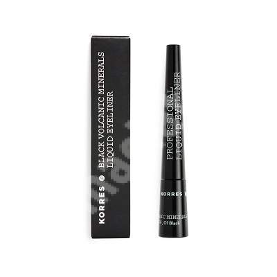 Tus pentru ochi cu minerale vulcanice negre, nuanta Black, 2.5 ml, Korres