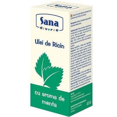 Ulei de ricin Menta, 60ml, Sana