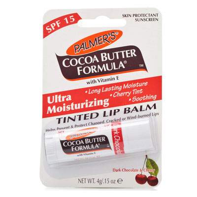 Unt de buze reparator cu ciocolata neagra si cirese, Formula Unt de Cacao, 4 g, Palmer's
