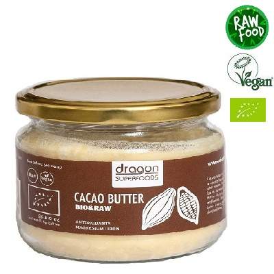 Unt Bio de cacao presat la rece Raw, 100 g, Dragon Superfoods