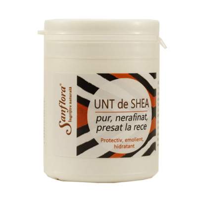 Unt de shea nerafinat presat la rece, 75 g, Sanflora