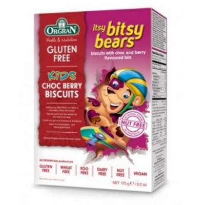 Ursuleti cu ciocolata si fructe de padure Itsy Bitsy, 175 g, Orgran