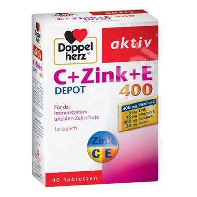 Vitamina C 400+Zinc+Vitamina E, 40 comprimate, Doppelherz