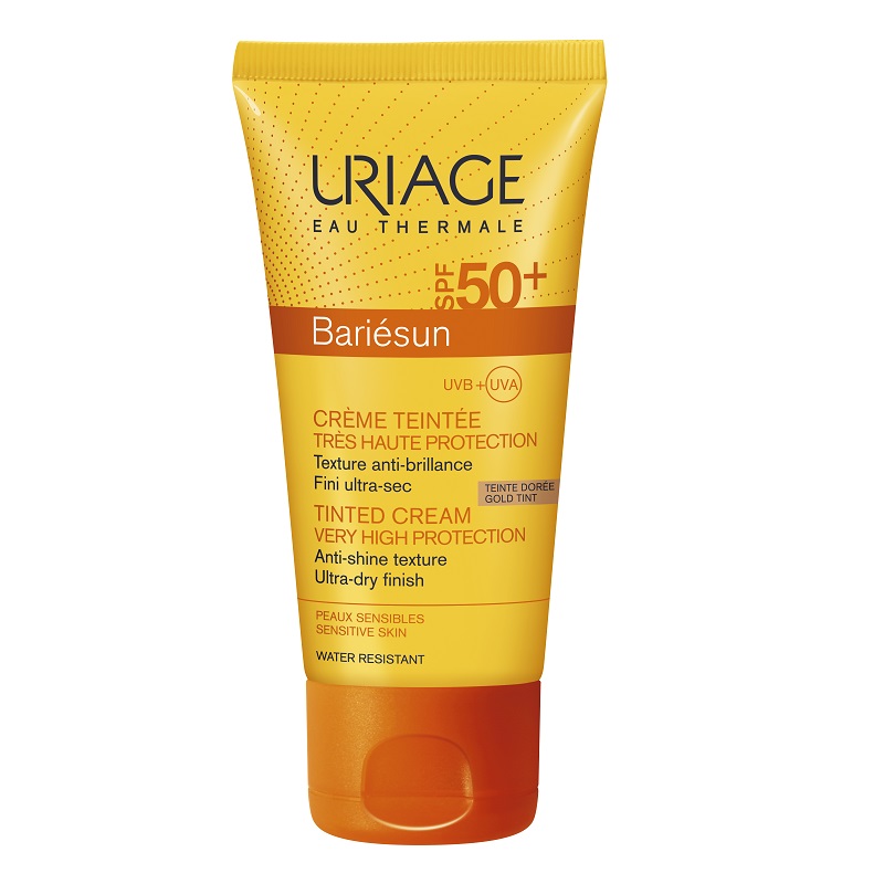 Crema colorata protectie solara SPF 50+ Bariesun, nuanta Gold, 50 ml, Uriage