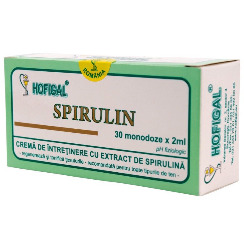 Crema cu spirulina, 30 mdz x 2 ml, Hofigal