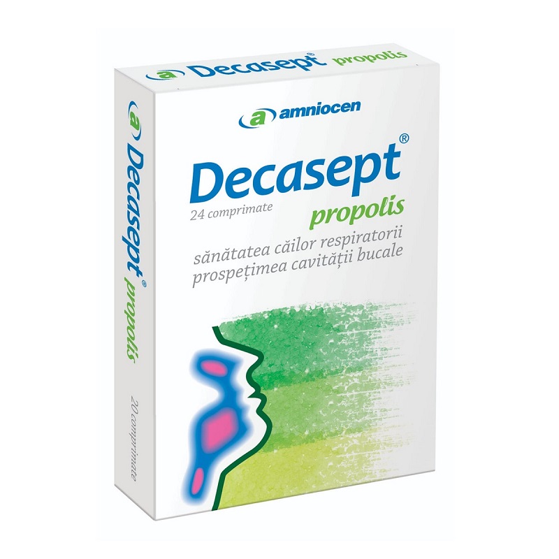 Decasept propolis, 24 comprimate, Amniocen