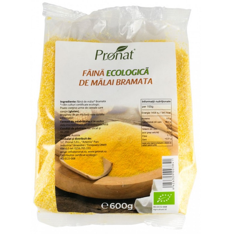 Faina de malai bio bramata, 600 g, Pronat