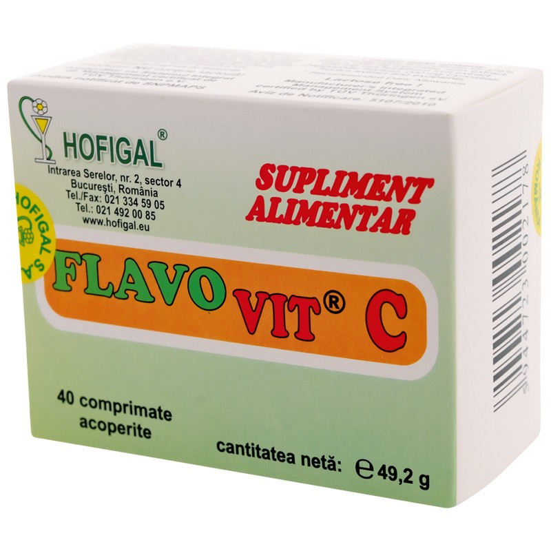 Flavo Vit C 200mg, 40 comprimate, Hofigal