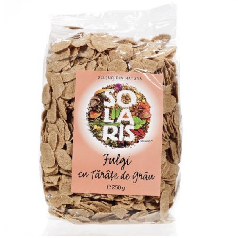 Fulgi cu tarate de grau, 250 g, Solaris