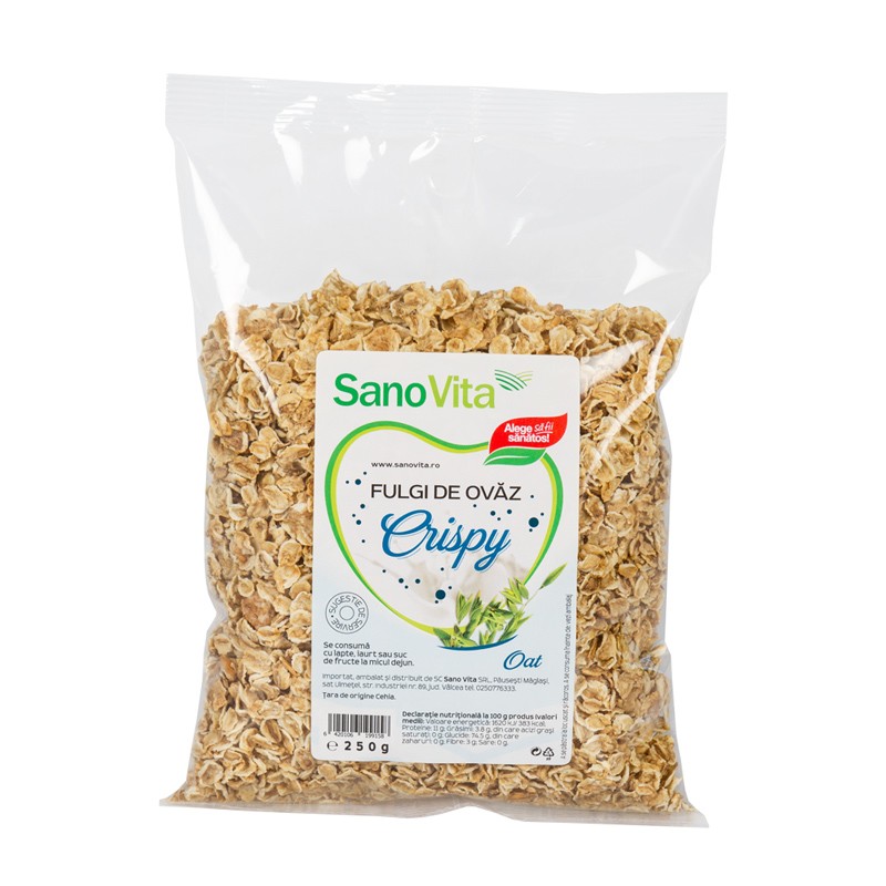 Fulgi de grau crispy, 250 g, Sanovita