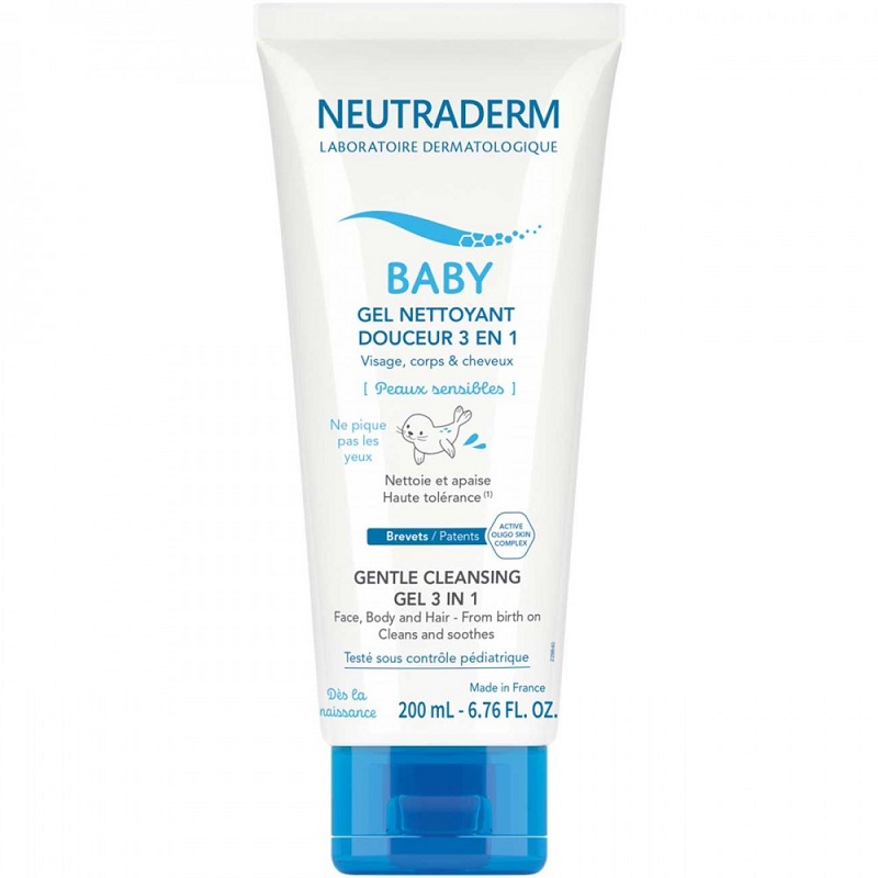 Gel de curatare 3 in 1 pentru fata si corp Baby, 200 ml, Neutraderm