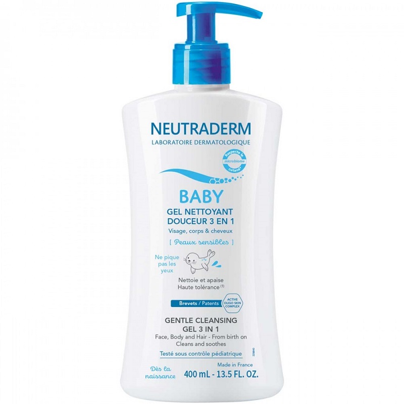 Gel de curatare 3 in 1 pentru fata si corp Baby, 400 ml, Neutraderm