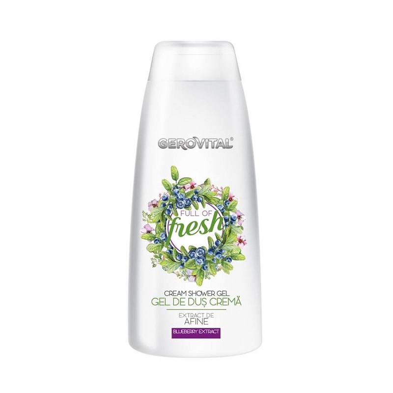 Gel de dus crema cu extract de Afine Full of Fresh, 750 ml, Gerovital