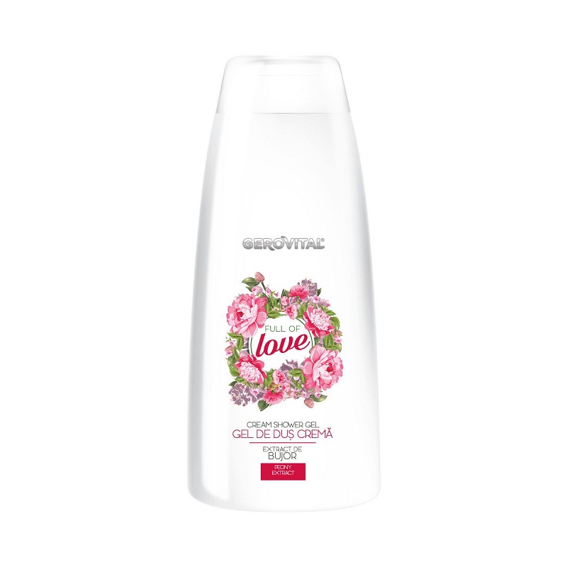 Gel de dus crema cu extract de bujor Full of Love, 750 ml, Gerovital