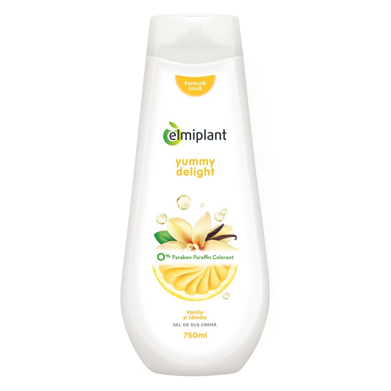 Gel de dus crema cu vanilie si lamaie Yummy Delight, 750 ml, Elmiplant