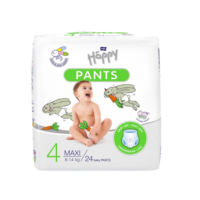 Scutece Pants Maxi, Nr.4, 8-14 kg, 24 bucati, Happy