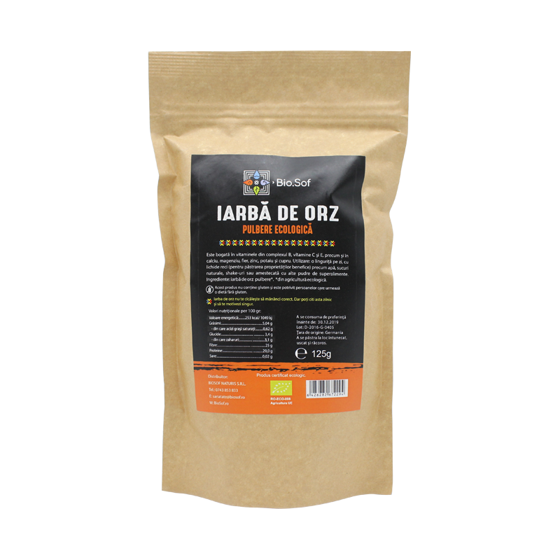 Iarba de orz Pulbere, 125 gr, Biosof