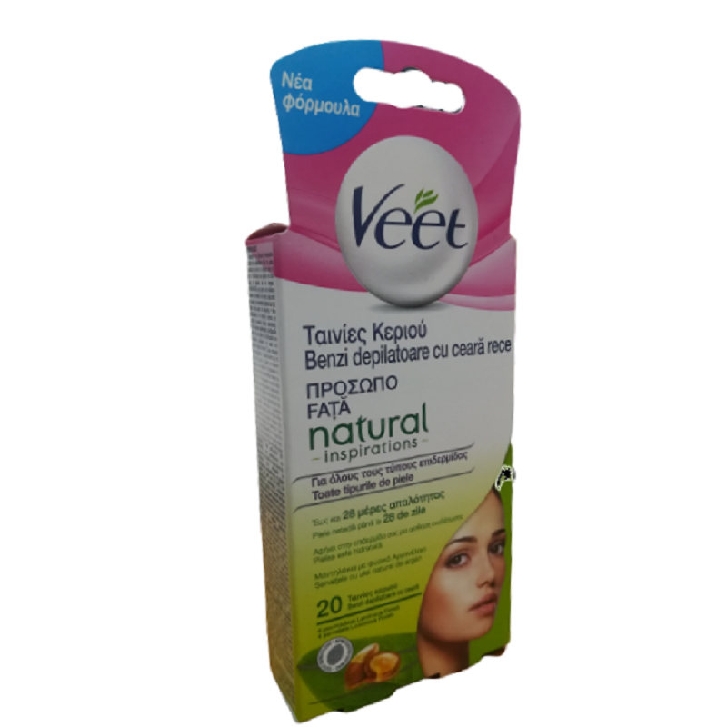 Benzi cu ceara rece pentru fata Natural Inspirations, 20 bucati, Veet