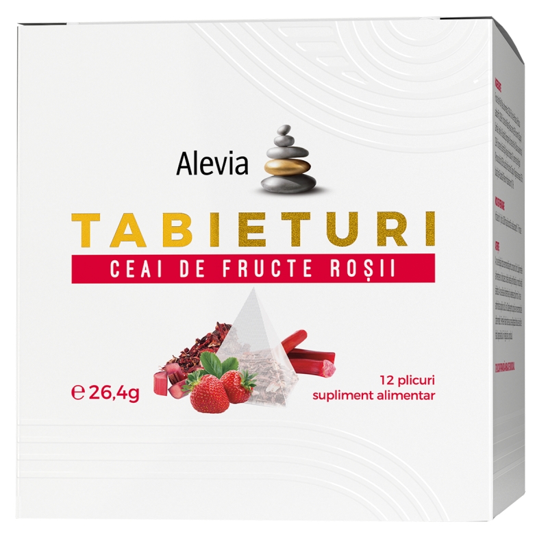 Tabieturi ceai de fructe rosii, 12 plicuri, Alevia