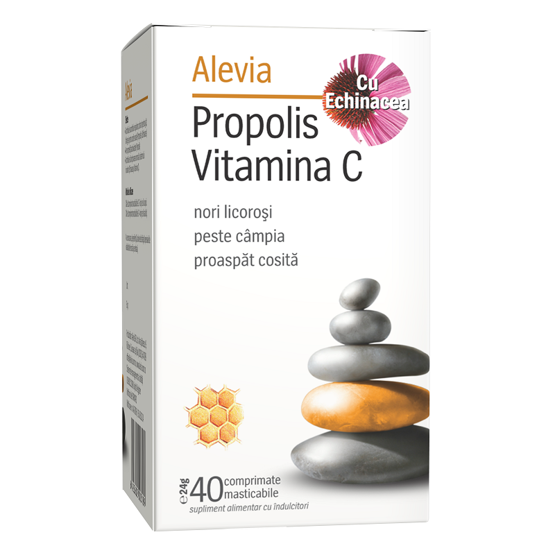 Propolis Vitamina C cu echinacea, 40 comprimate, Alevia