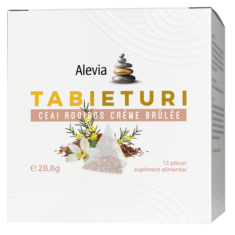 Tabieturi ceai Rooibos Creme Brulee, 12 Plicuri, Alevia