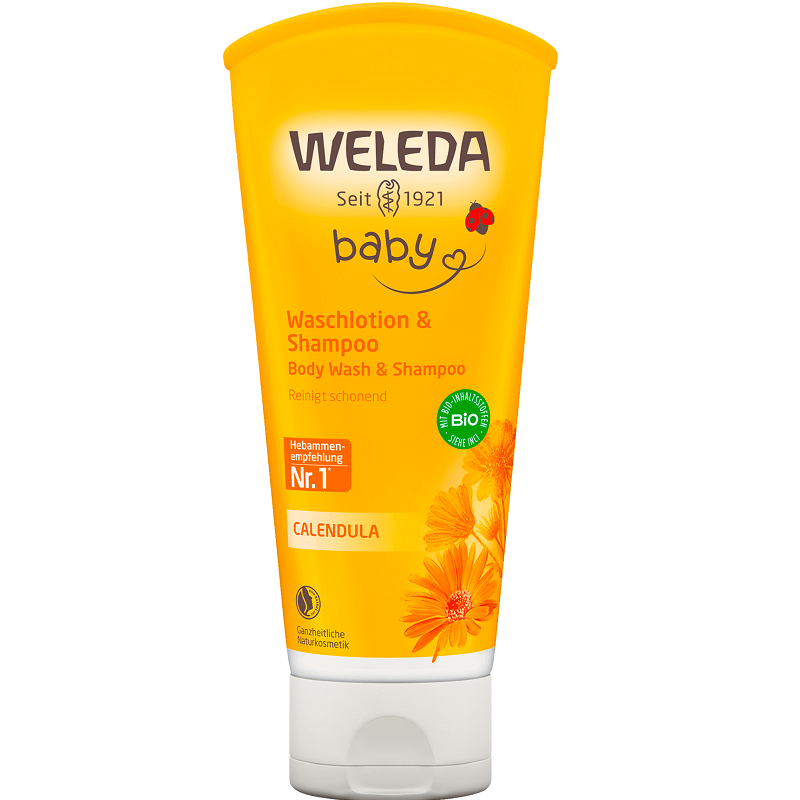 Lotiune de curatare si sampon cu galbenele Baby, 200 ml, Weleda