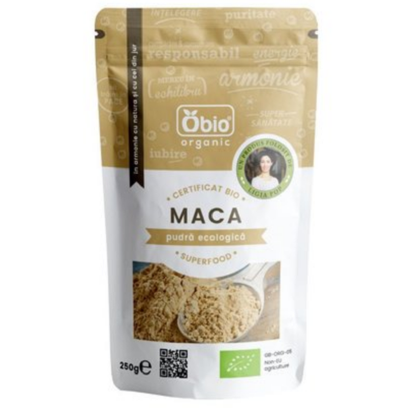 Maca pudra raw bio, 250g, Obio