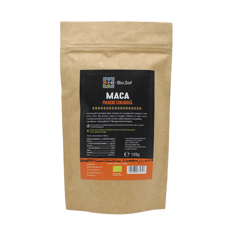 Maca Pulbere, 125 gr, Biosof