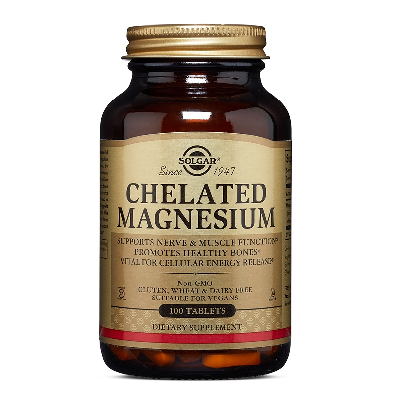 Magneziu Chelat 100 mg, 100 tablete, Solgar