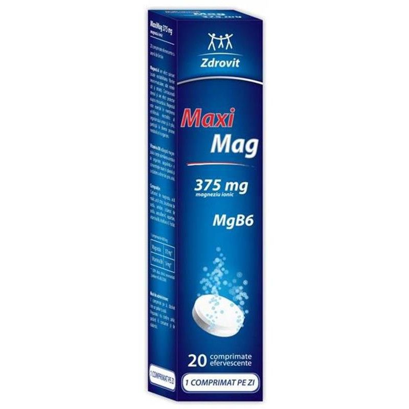 Maximag, 375mg, 20 comprimate efervescente, Zdrovit