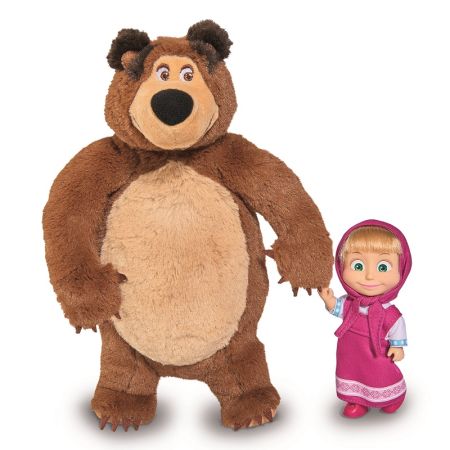 Set Jucarie Masha si Ursul, 25 cm, Masha and the Bear