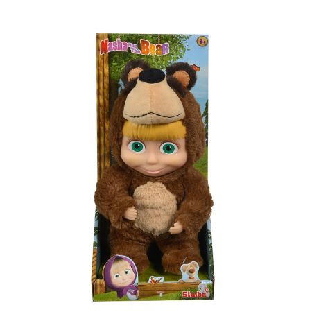 Papusa Masha in costum de Urs, 25 cm, Masha and the Bear