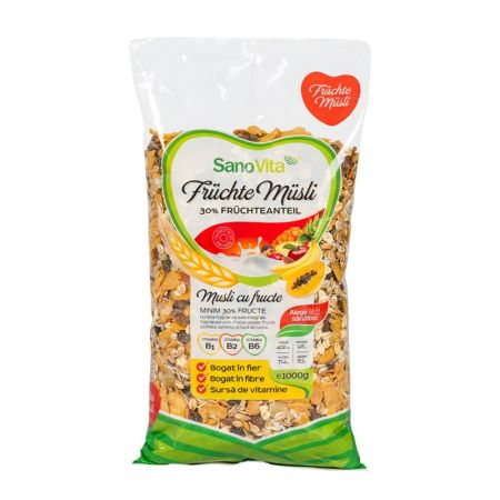 Musli cu fructe, 1 kg, Sanovita