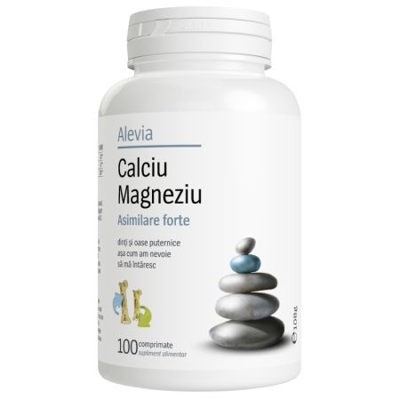 Calciu si Magneziu Asimilare Forte, 100 comprimate, Alevia