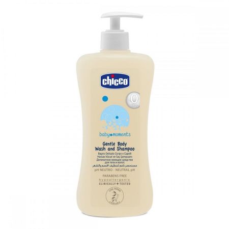 Sapun lichid si sampon fara lacrimi Baby Moments, 500 ml, 02845, Chicco