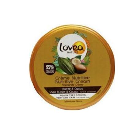 Crema de corp nutritiva cu Unt de Shea si Unt de Cacao pentru pielea foarte uscata, 150 ml, Lovea