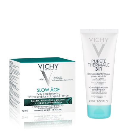 Oferta pachet Crema ten normal si mixt Slow Age 50ml + Demachiant 3in1 Purete Thermale 100ml, Vichy