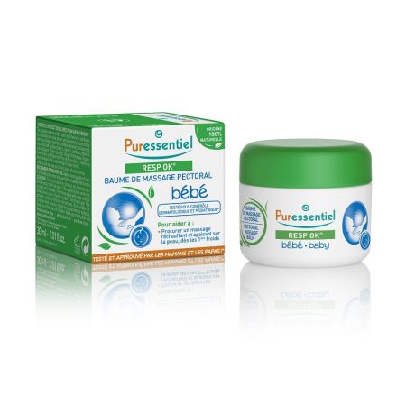 Unguent de masaj pectoral pentru bebelusi  Resp Ok, 30 ml, Puressentiel