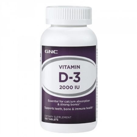 Vitamina D3 2000 IU, 180 tablete, GNC