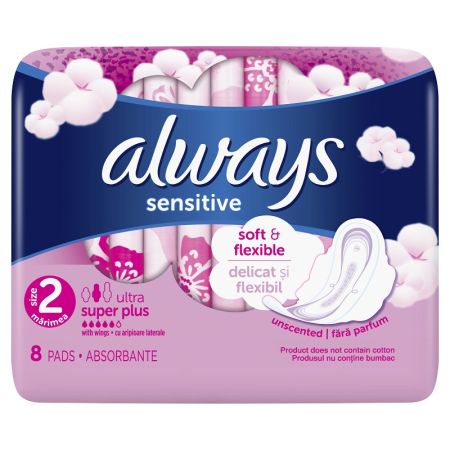 Absorbante Always Ultra Super Plus, 8 bucati, Marimea 2, P&G