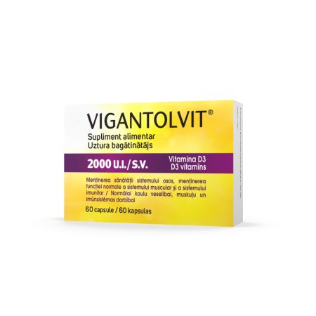 Vigantolvit 2000 U.I./S.V. Vitamina D3, 60 capsule, Catalent