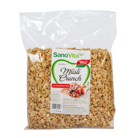 Musli Crunch cu Oligofructoza, 400 g, Sanovita