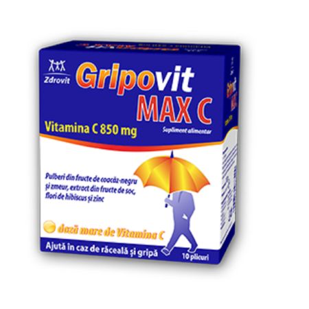 Gripovit Max C, 10 plicuri, Zdrovit