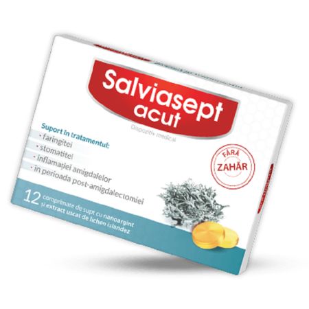 Salviasept acut fara zahar, 12 comprimate, Zdovit