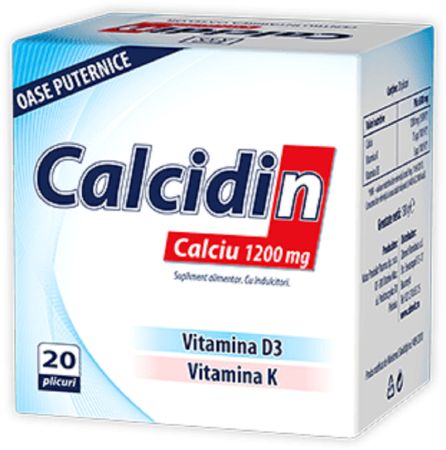 Calcidin Calciu 1200mg, 20 plicuri, Zdrovit